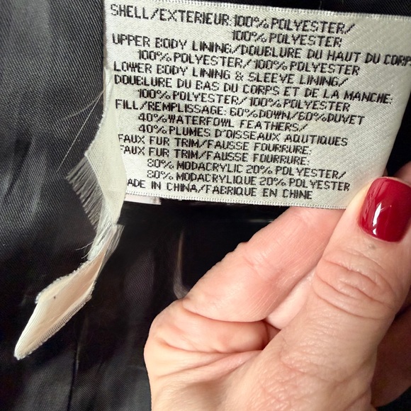 DKNY Long Black Puffer Coat with 2-Way Zipper - Picture 9 of 10